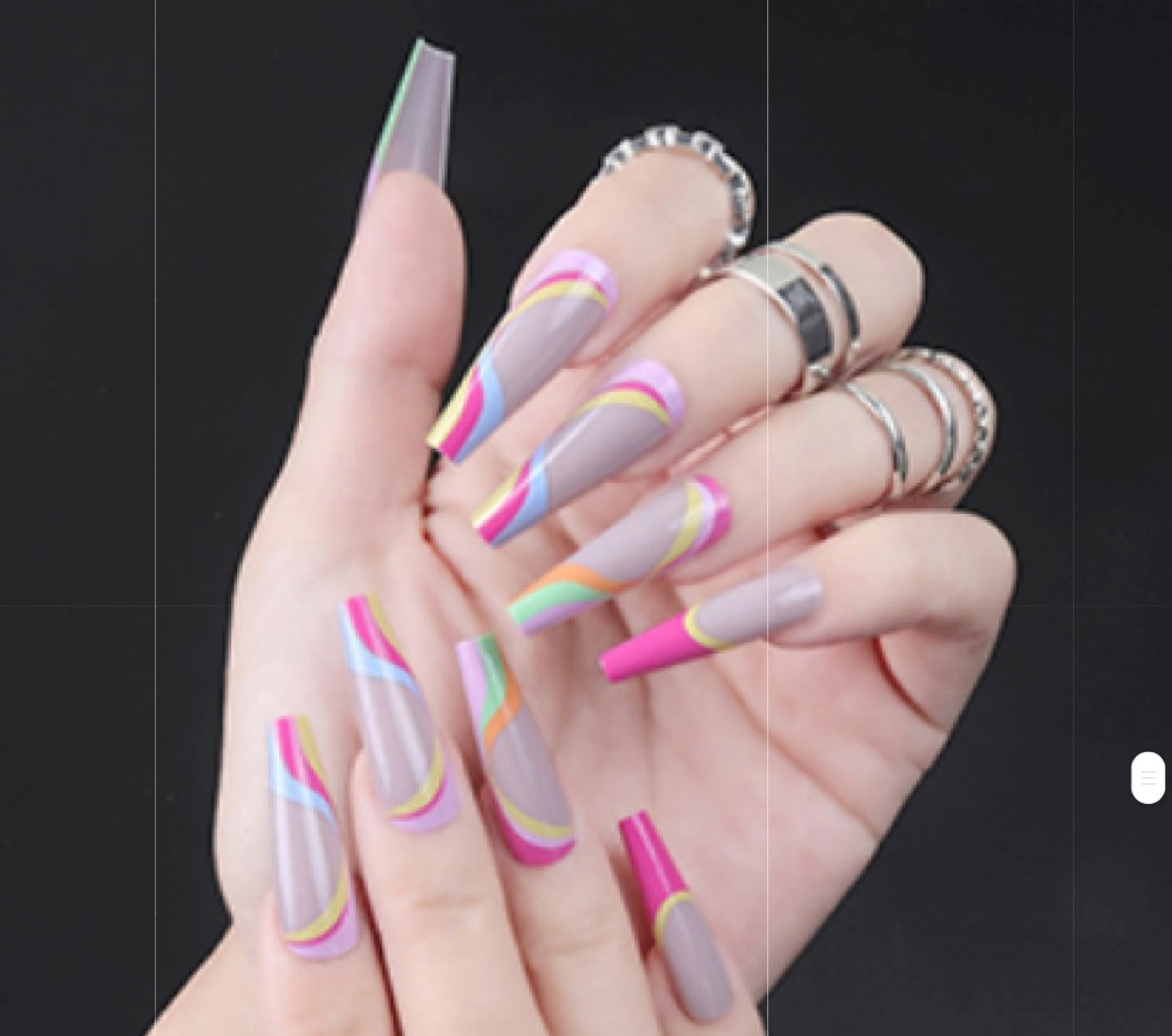 "Gray Swirl" Press On Nails image 0