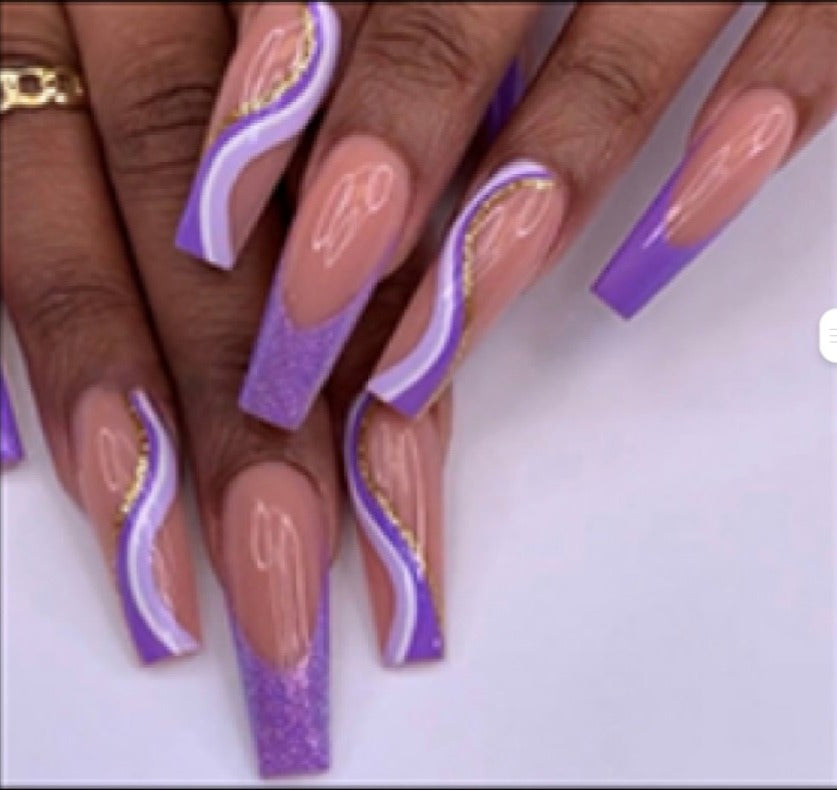 "Purple Swirl" Press On Nails image 0